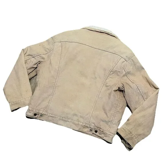 Levi's Vintage Thrashed Big E Sherpa Lined Corduroy Jacket Type 3 Size 42 - Picture 4 of 14